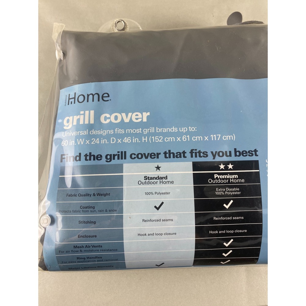 Outdoor Home Large Grill Cover 60x24x46 Black Weather Resistant BBQ Protector - Picture 5 of 8